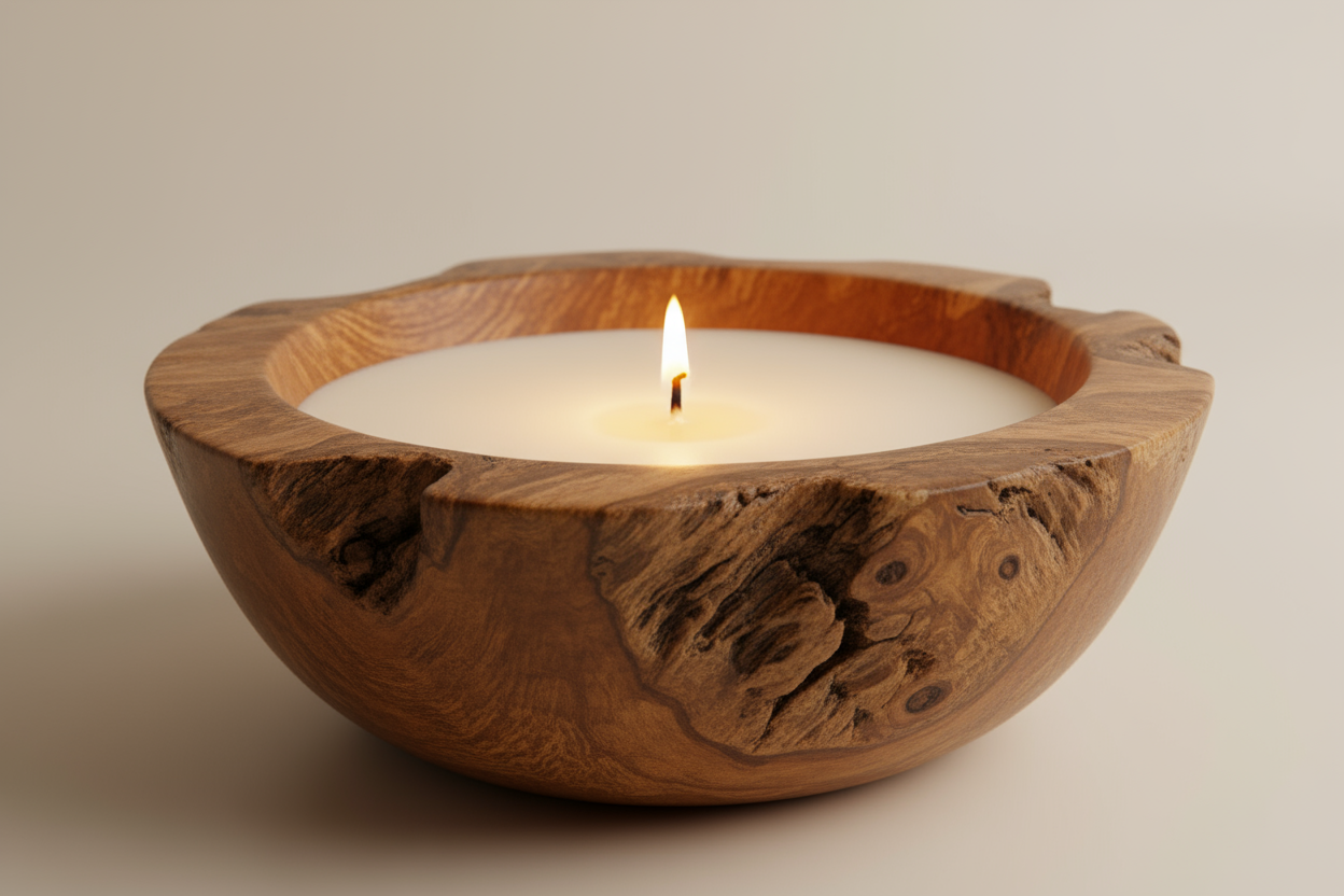 WOODEN VESSEL CANDLE