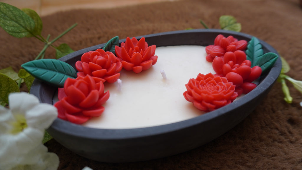 Floral Boat Candle