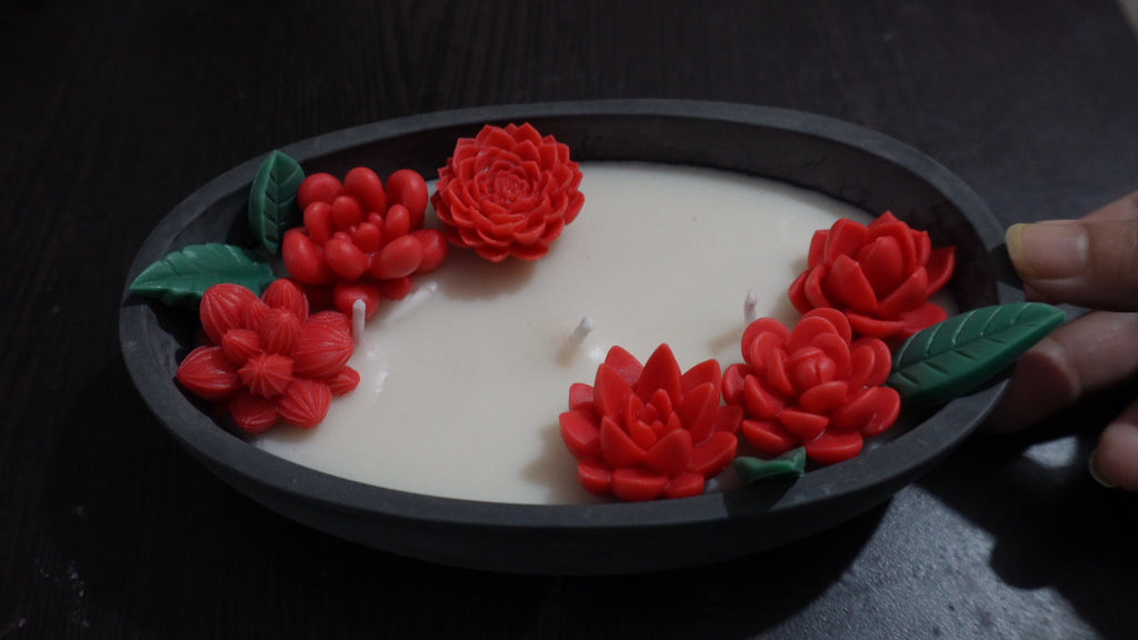 Floral Boat Candle
