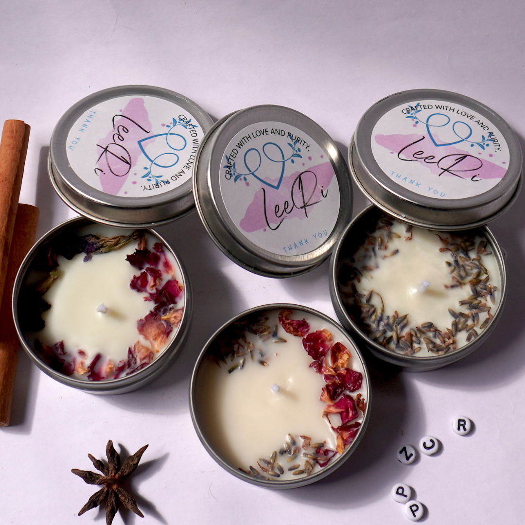 Small Aluminium Candle Set Of 3