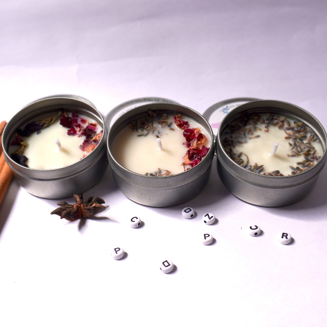 Small Aluminium Candle Set Of 3