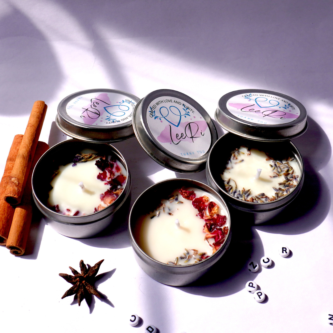 Small Aluminium Candle Set Of 3