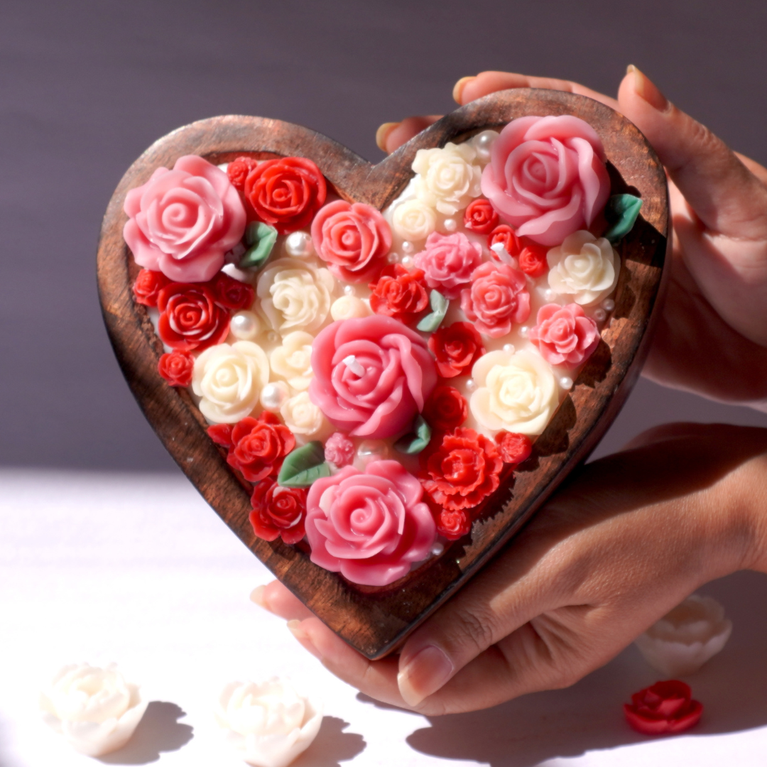 Rose Heart Candle