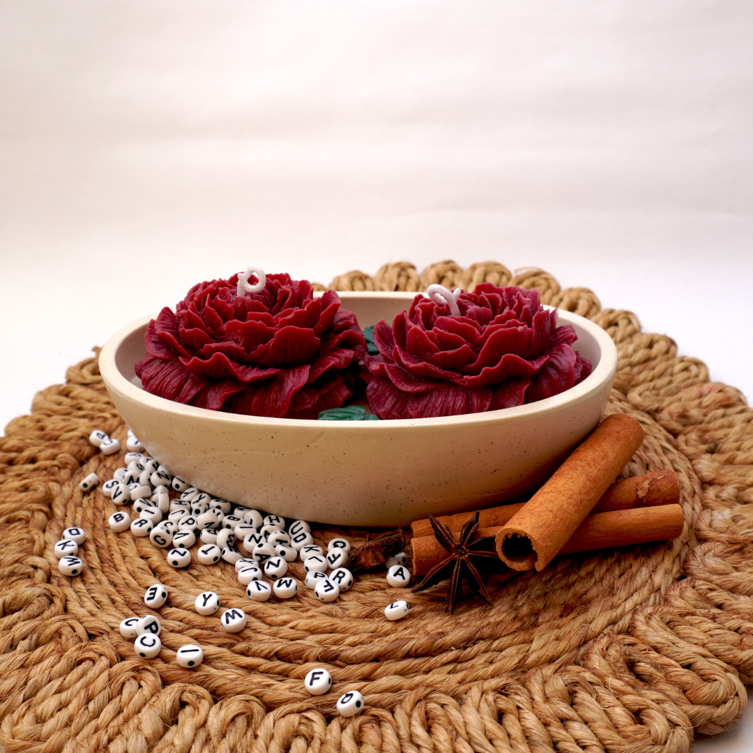 Peony Boat Candle