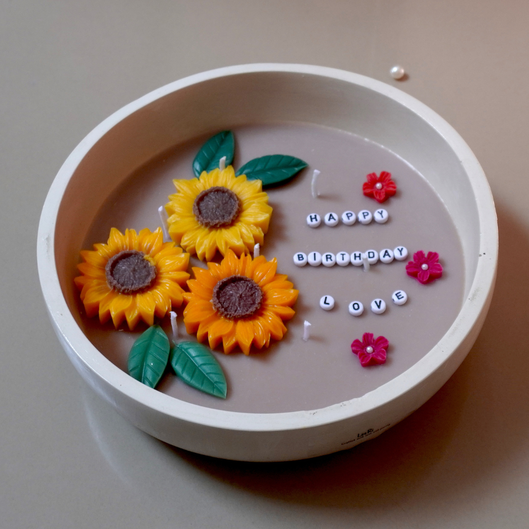 Sun Flower Message Candle