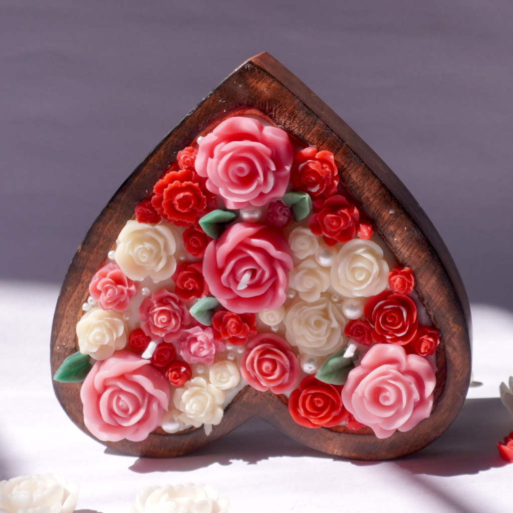Rose Heart Candle