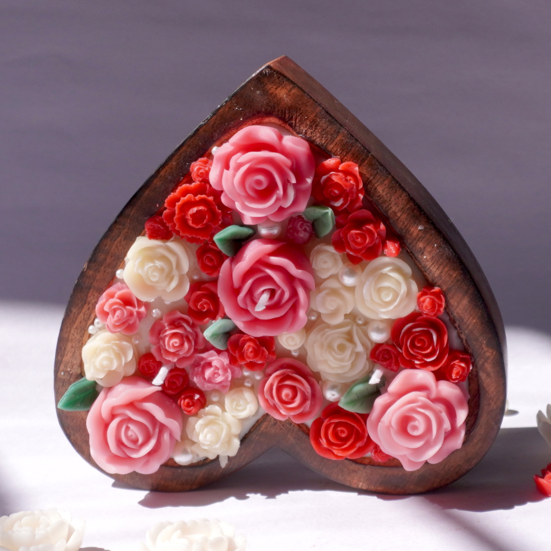 Rose Heart Candle
