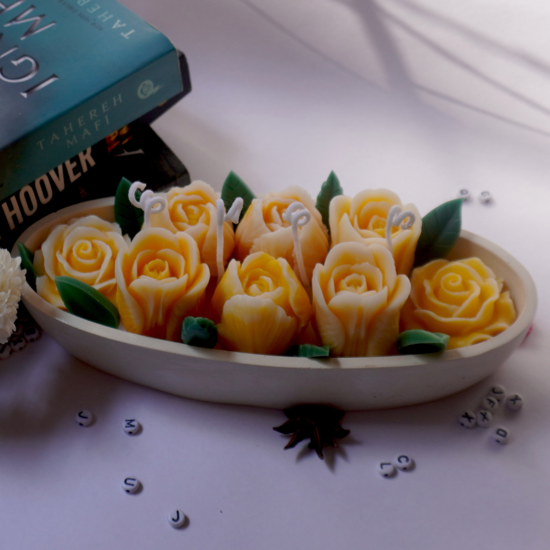 Yellow Tulip Boat Candle