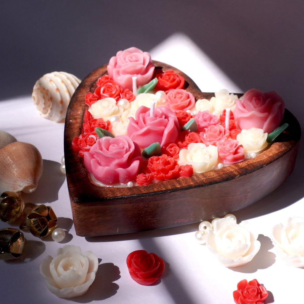 Rose Heart Candle