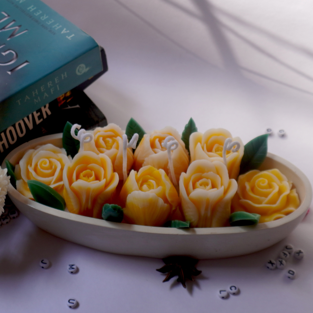 Yellow Tulip Boat Candle