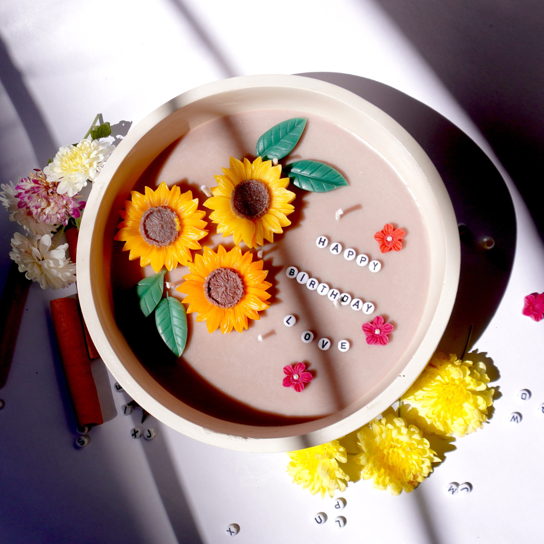 Sun Flower Message Candle