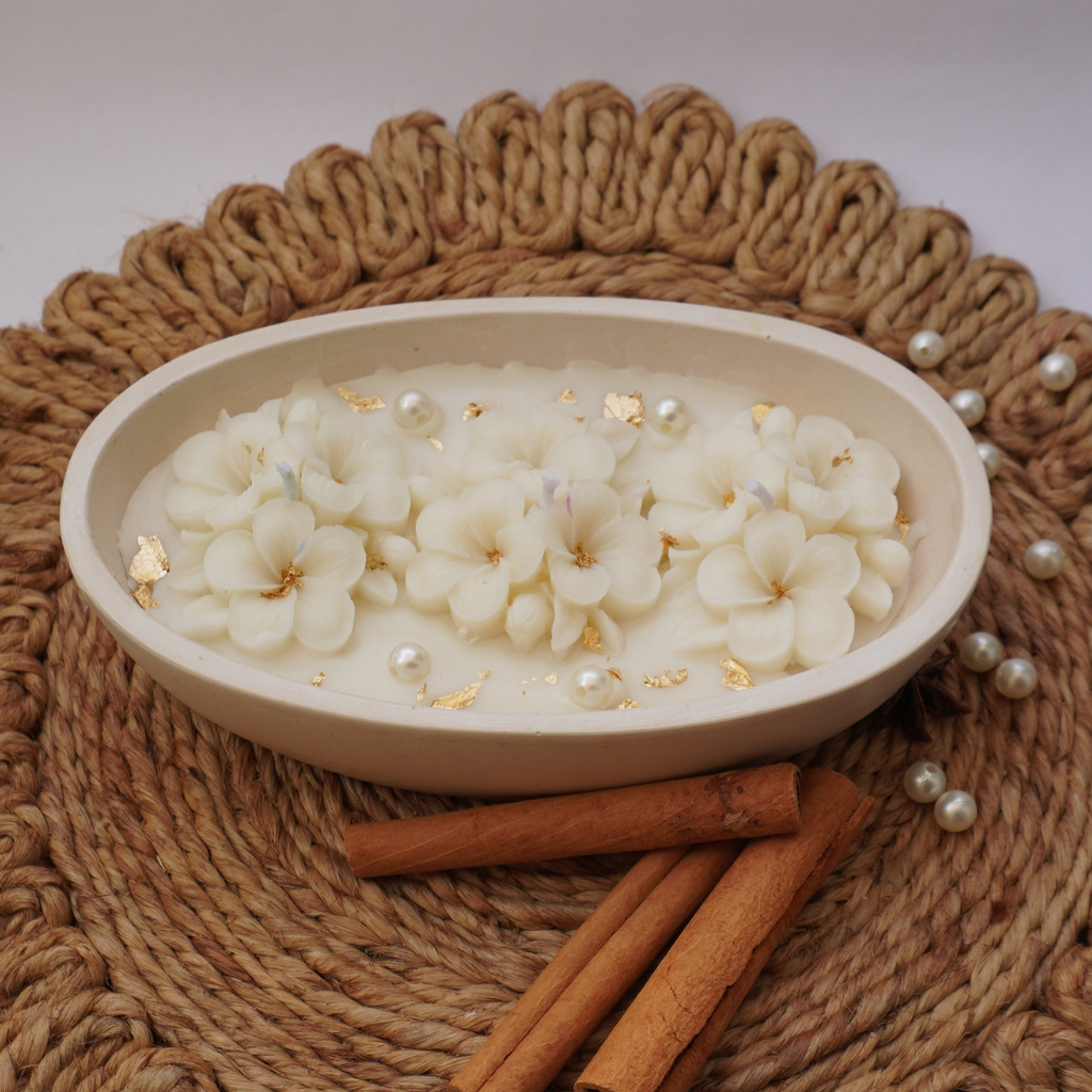Plumeria Boat Candle
