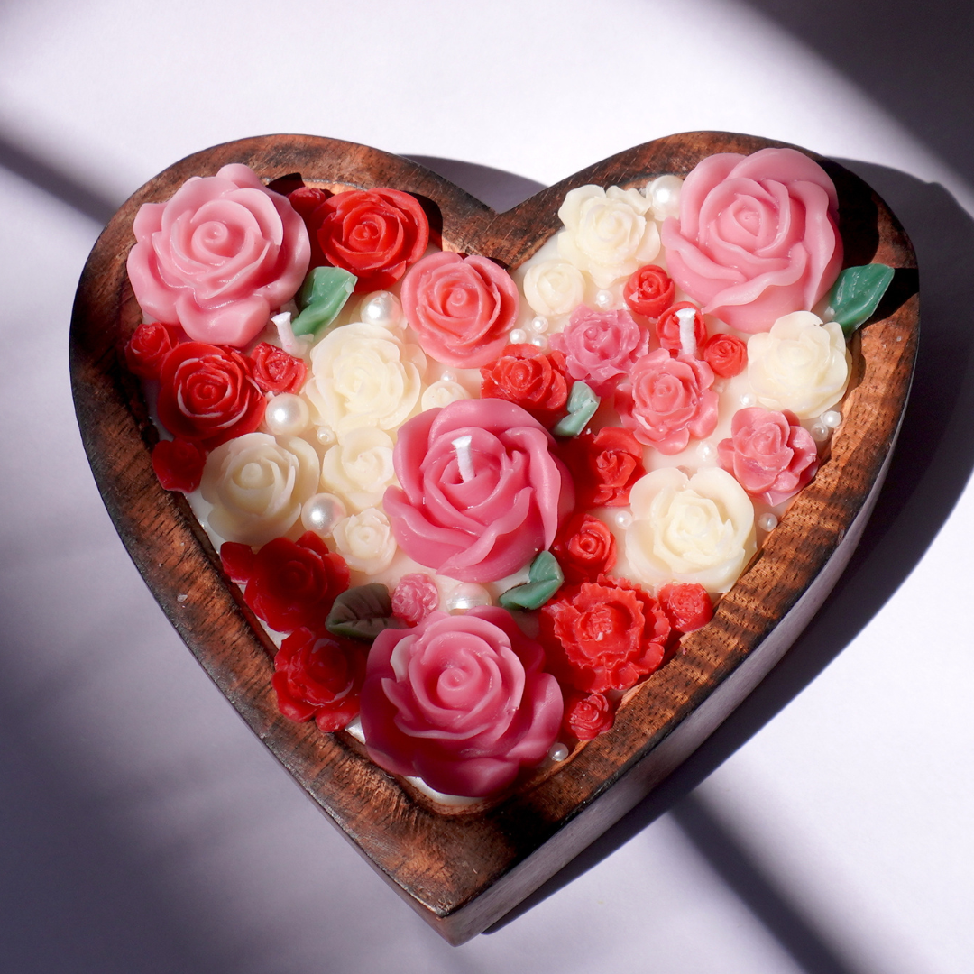 Rose Heart Candle