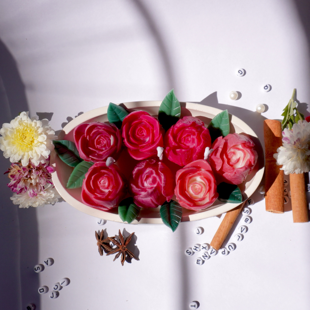 Red Tulip Boat Candle