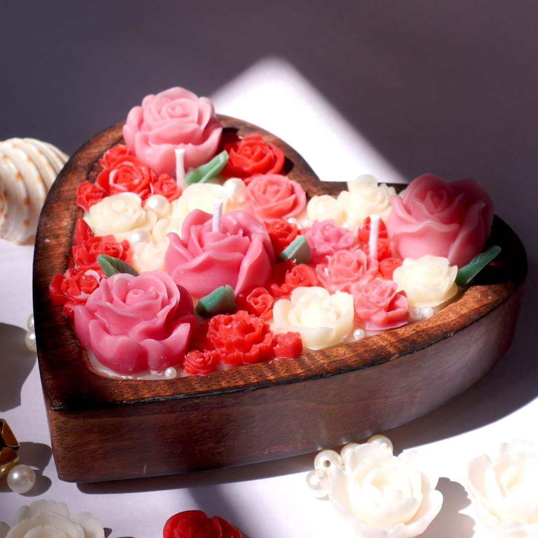 Rose Heart Candle