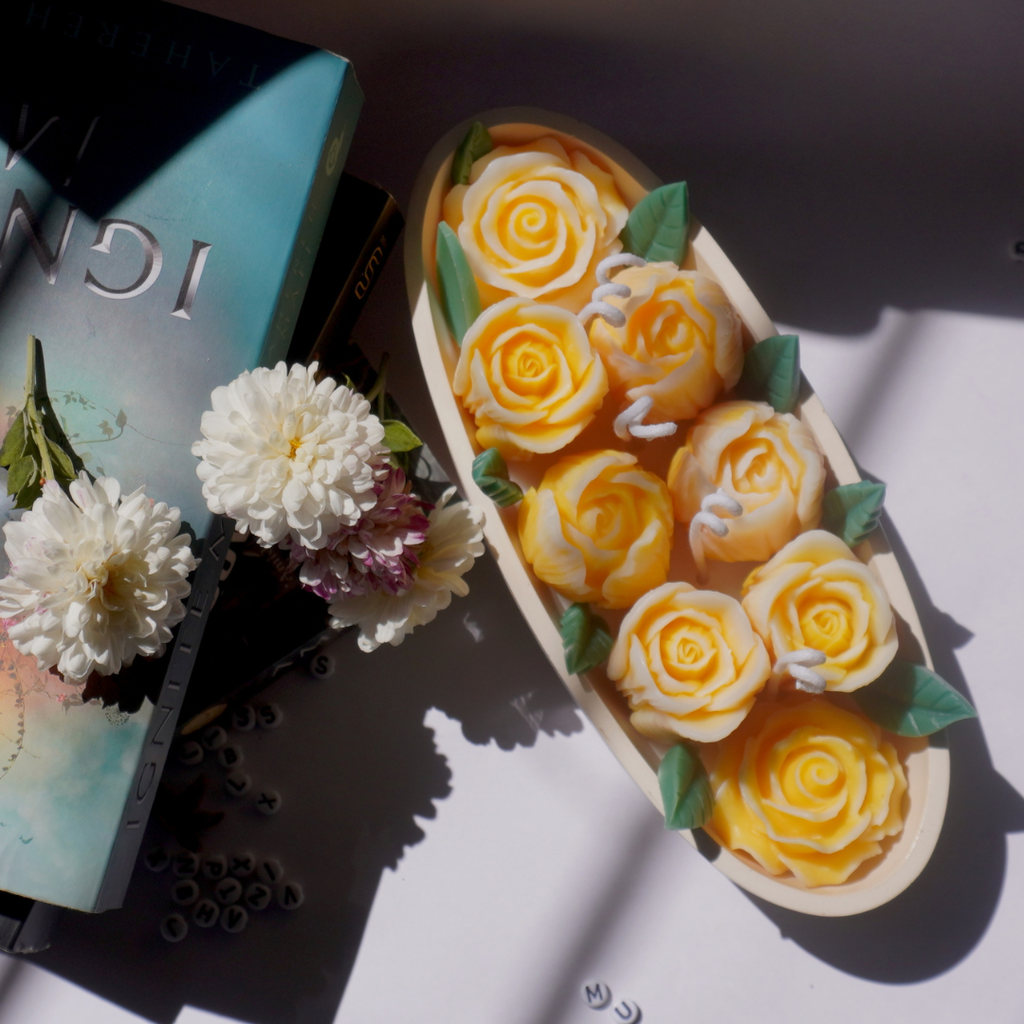 Yellow Tulip Boat Candle