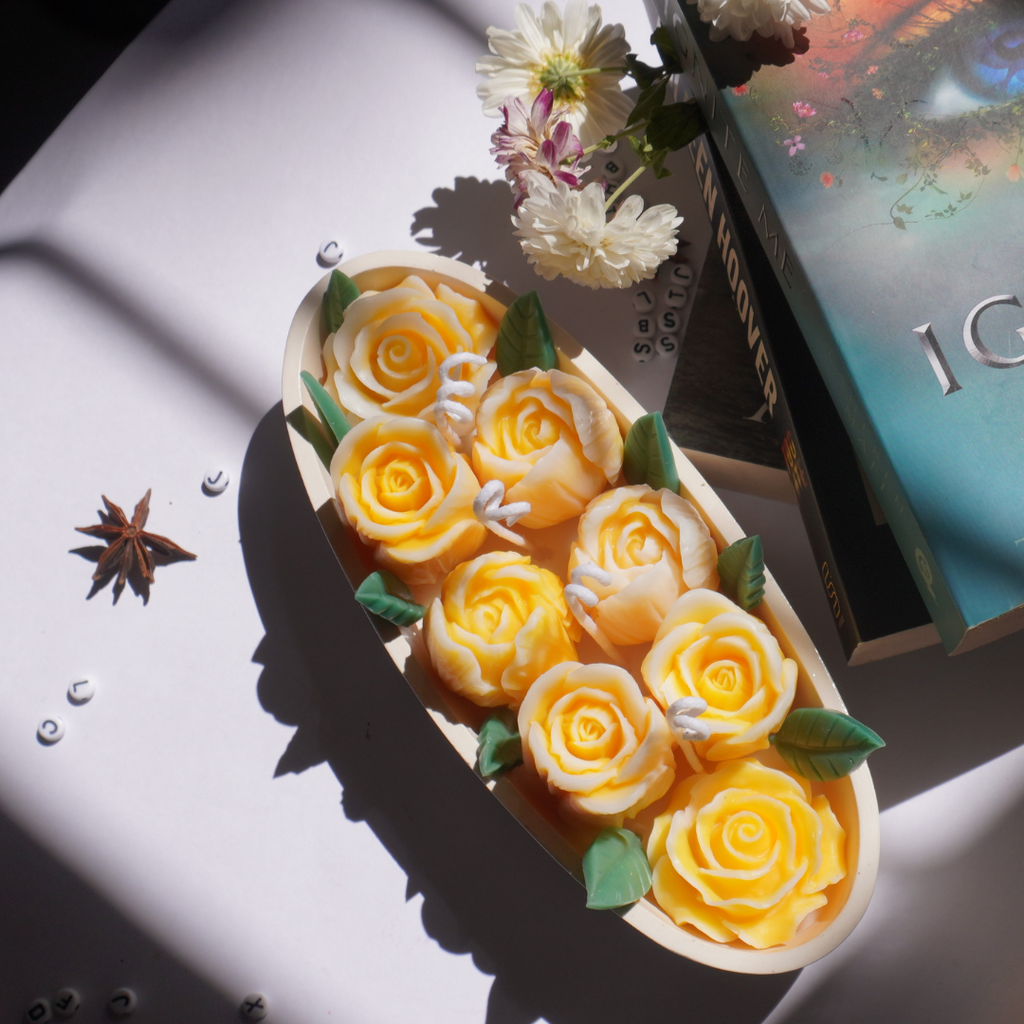 Yellow Tulip Boat Candle