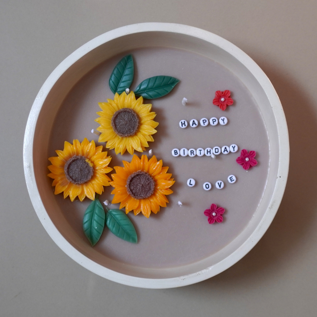 Sun Flower Message Candle