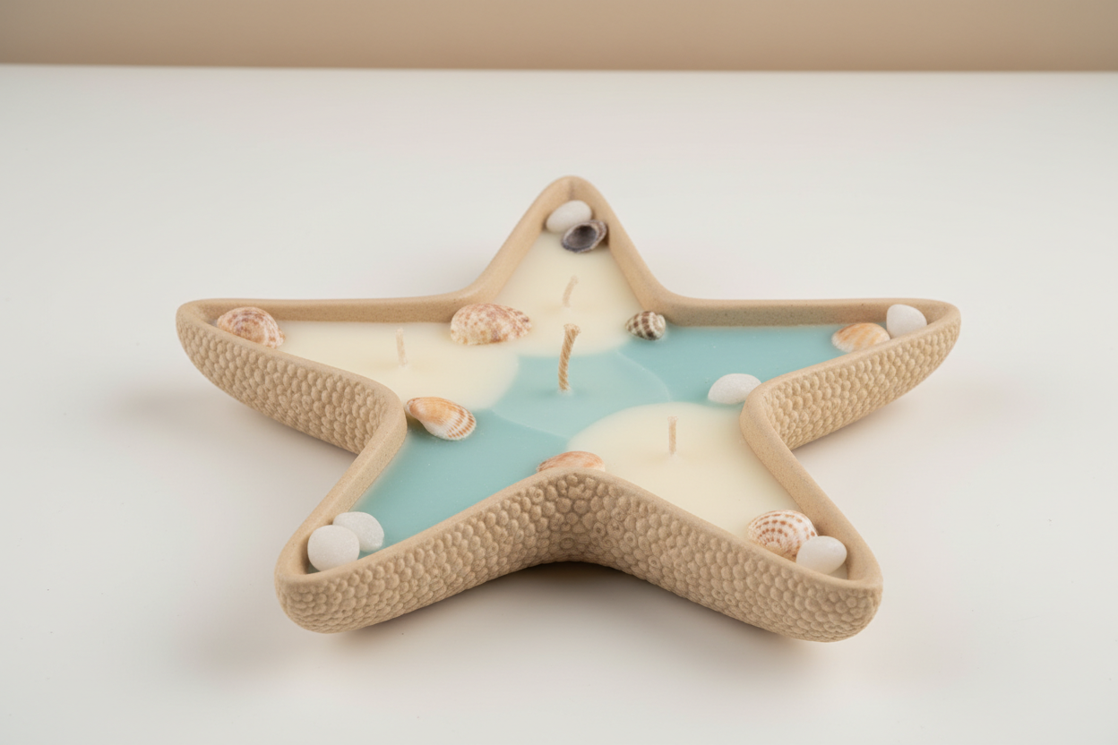 starfish tray candle